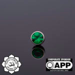 Bezel-Set Swarovski Titanium Threaded End