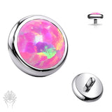 Titanium Bezel Set Opal Dermal Top