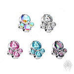 Bezel-Set CZ Cluster Int. Threaded Titanium Top (5 colors)