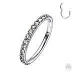 Pave Set Outer CZ/Opal Titanium Clicker (11 colors)