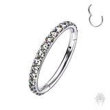 Pave Set Outer CZ/Opal Titanium Clicker (11 colors)