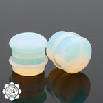 Single Flare Round Opalite Plugs