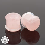 Single Flare Round Rose Quartz Plugs