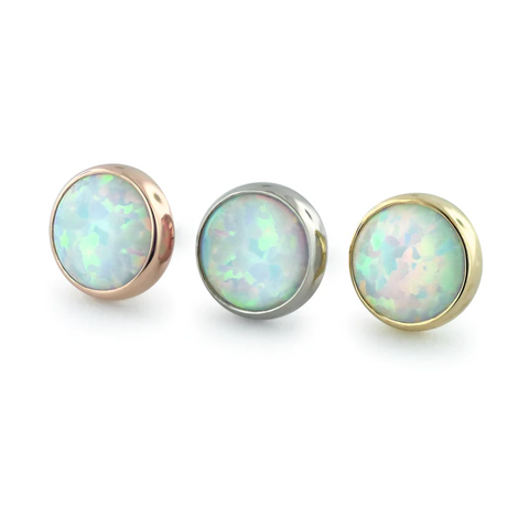 18K Gold Bezel Set Cabochon Threadless End