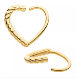 14K Gold with Half-Twisted Heart Seamless Split Ring