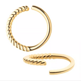 14K Gold with Half-Twisted Circle Seamless Split Ring