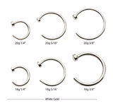 14K Gold with 2mm Flat Back Nose Ring