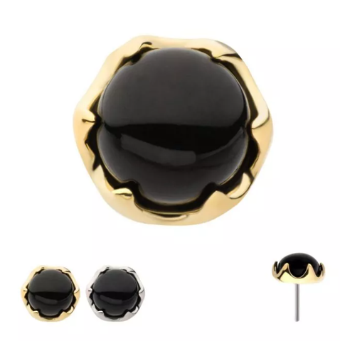 14Kt. Gold 6 Prong Black Onyx Top