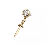 14Kt. Yellow Gold Bezel Set Round CZ with Dangle Dagger Top