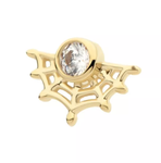 14Kt. Yellow Gold Bezel Set Round CZ Spiderweb Top