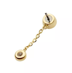 14Kt. Gold Double Bezel Set Round CZ with Dangle Chain Top