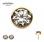 14Kt Gold Threadless Top with Bezel Round Diamond