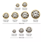 14Kt Gold Threadless Top with Bezel Round Diamond