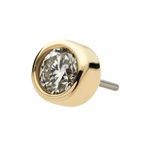 14Kt Gold Threadless Top with Bezel Round Diamond