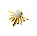 14Kt. Yellow Gold Half Starburst Top with White Opal