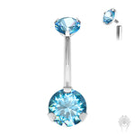 Prong Set CZ Navel Ring