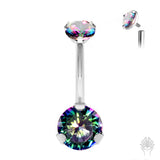 Prong Set CZ Navel Ring