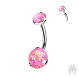 Prong Set Opal Navel Ring