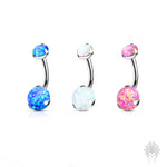 Prong Set Opal Navel Ring