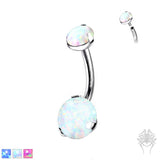 Prong Set Opal Navel Ring