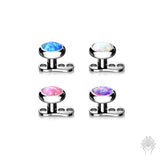 Titanium Bezel Set Opal Dermal Top