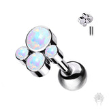 Bezel Set Opal Cluster Top &  Labret Post