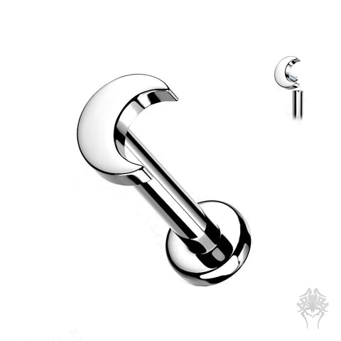 Titanium Crescent Moon Top & Labret Post