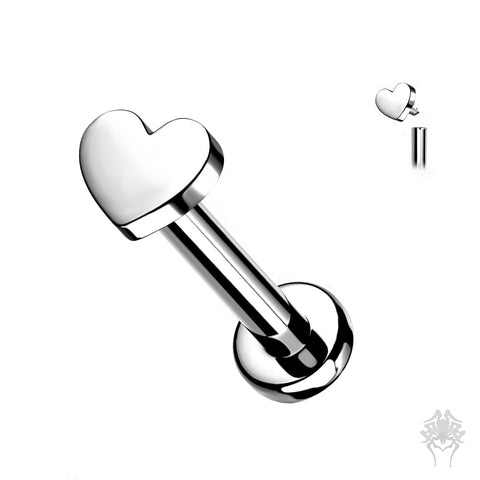 Titanium Heart Top & Labret Post