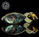 Yellow Brass and Shell Marquise Weights